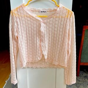 Pink Lace Cardigan